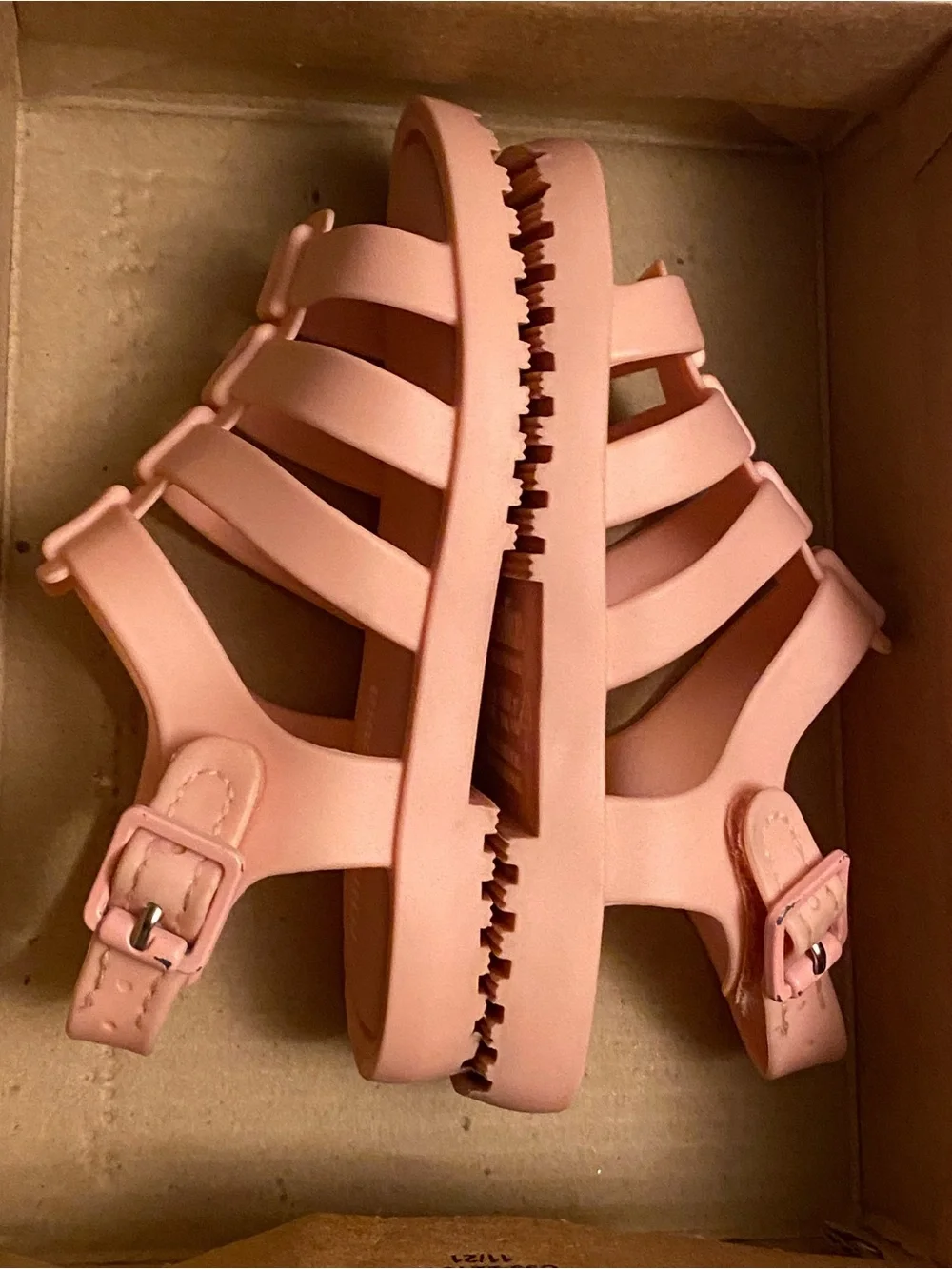 Mini Melissa Coral Pink Jelly Strappy Sandals